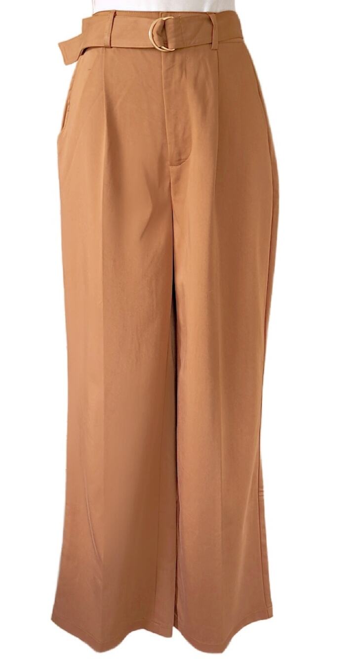 7 For All Mankind Cognac High Waist Wide Leg Pant Small Belted Fall Camel Brown